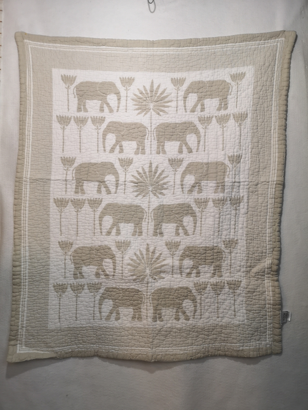 Serena & Lily Kalahari Mini Quilt Baby Crib Nursery Elephants Cotton Handmade